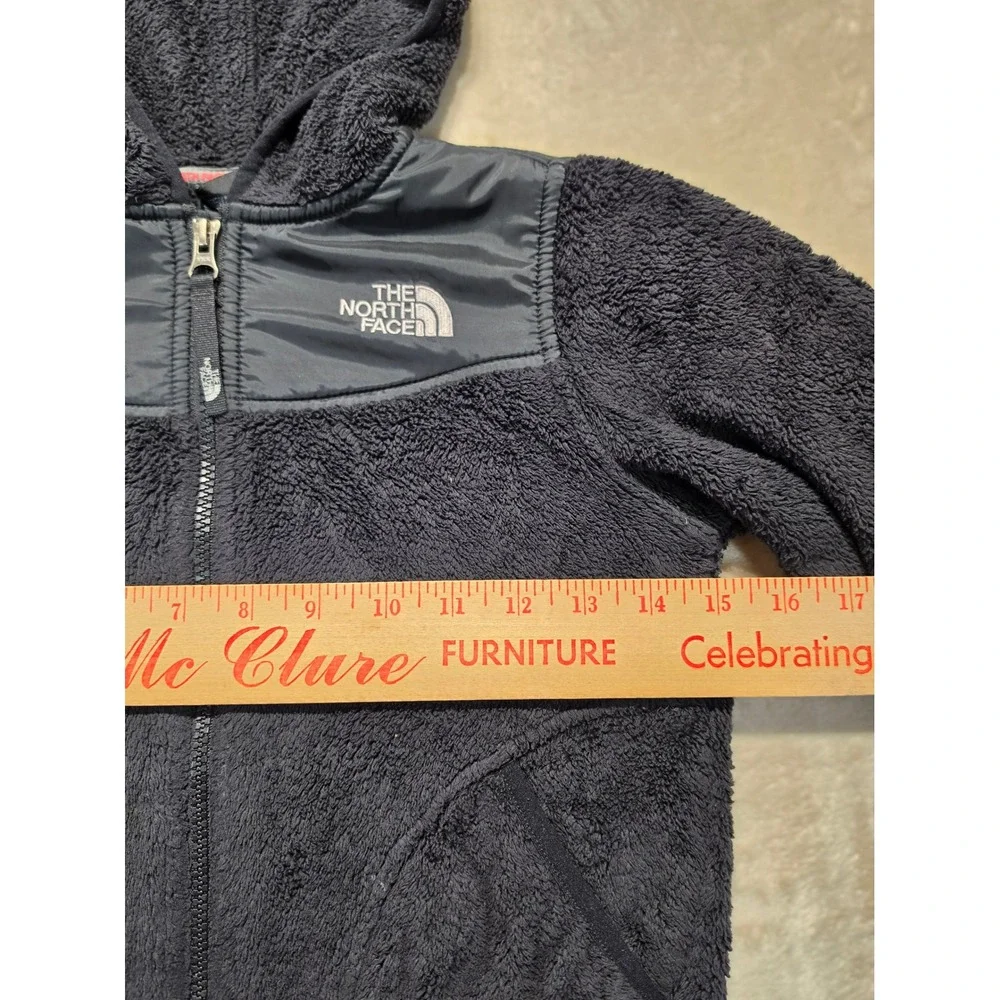 The North Face Boys Chimborazo Full Zip Hooded Fleece Jacket Black Flaw Sz 6